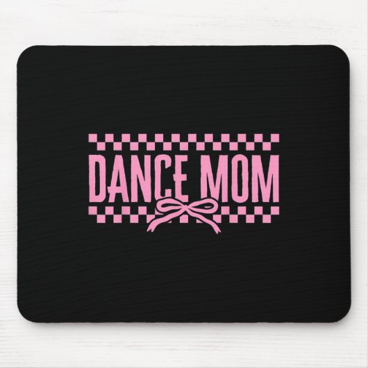 Tapis De Souris Retro Danse Maman Coquette Bow À damiers Danse Mam (Devant)