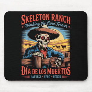 Tapis De Souris Retro Día De Los Muertos Cowboy Fermier
