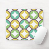 Tapis De Souris Retro Diamond dans Circle Pattern Blue Green Gold (Avec souris)