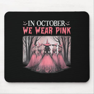 Tapis De Souris Rétro En Octobre Nous Portons Rose Sorcière Cancer
