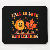 Tapis De Souris Retro Fall In Love With Learning Autumn Pumpkin Te (Devant)