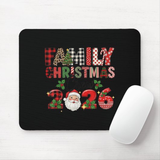 Tapis De Souris Retro Family Christmas Crew 2026 Squad Family Matc (Avec souris)