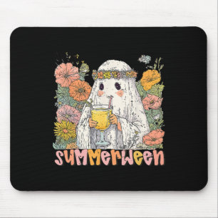 Tapis De Souris Rétro Fantôme Floral Été Halloween Tail Cute Summ