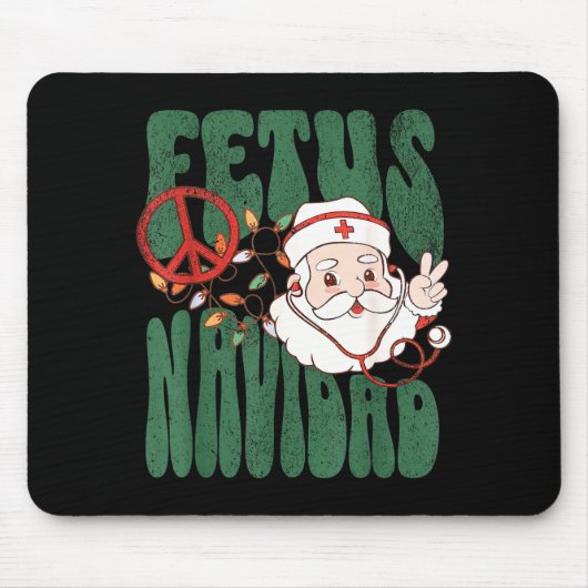Tapis De Souris Retro Fetus Navidad Santa Claus Christmas Obgyn Nu (Devant)