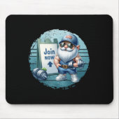 Tapis De Souris Retro Fitness Gnome In Gym Outfit With Dumbbells V (Devant)