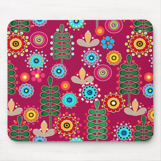 Tapis De Souris Rétro, Flower Patch (Devant)