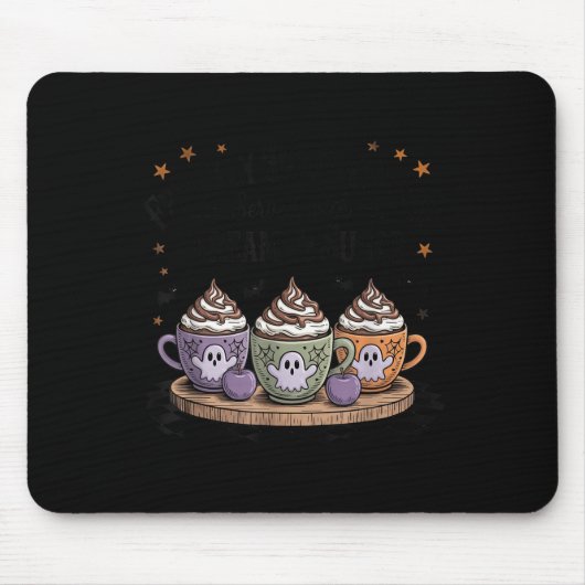 Tapis De Souris Retro Freshly Boo'd Coffee Lovers Boujee Ghost Hal (Devant)