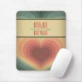 Tapis De Souris Retro Funky Romantique Monogramme Coeur Mousepad (Avec souris)