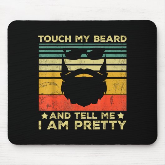 Tapis De Souris Retro Funny Beard Quote Gift For Bearded Men And L (Devant)