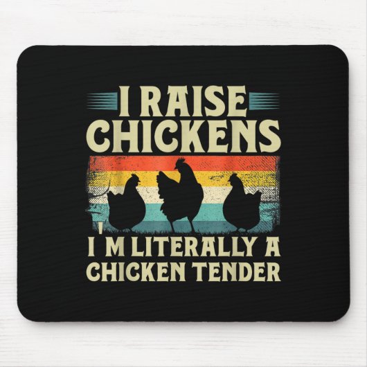 Tapis De Souris Retro Funny Chicken Lover Gift – I Raise Chickens (Devant)