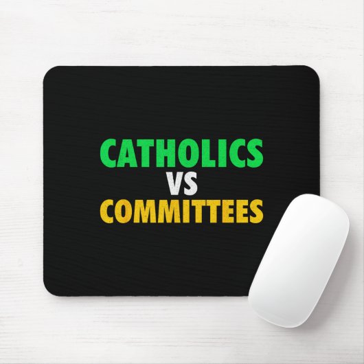 Tapis De Souris Retro Funny Trendy Sarcastic Saying Catholics Vs C (Avec souris)