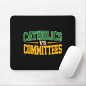 Tapis De Souris Retro Funny Trendy Sarcastic Saying Catholics Vs C (Avec souris)