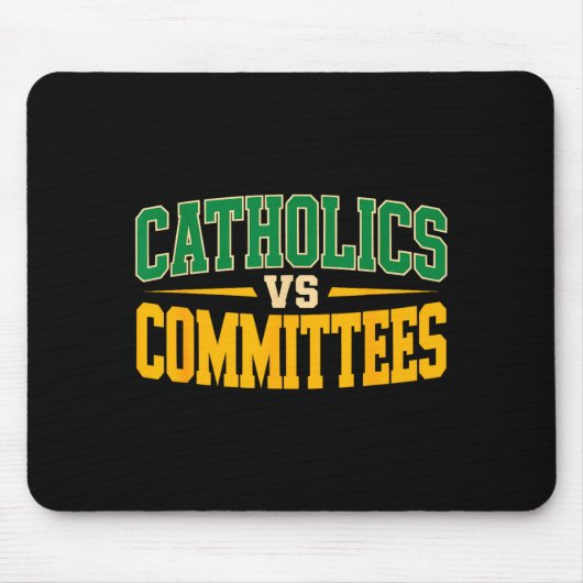 Tapis De Souris Retro Funny Trendy Sarcastic Saying Catholics Vs C (Devant)