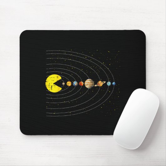 Tapis De Souris Retro Game Eating Planets Space Galaxy Gaming Boys (Avec souris)