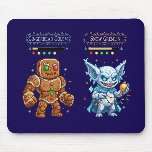Tapis De Souris Retro Gaming Christmas | Pixel Art Gingerbread  (Devant)