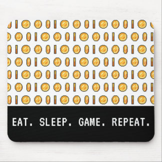Tapis De Souris Retro Gaming Coins Pixel Pattern