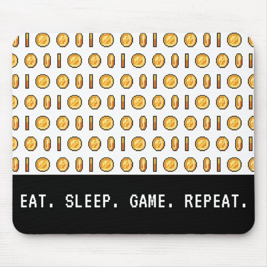 Tapis De Souris Retro Gaming Coins Pixel Pattern (Devant)