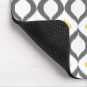 Tapis De Souris Retro Geometric Ikat Yellow Gray Pattern (Coin)
