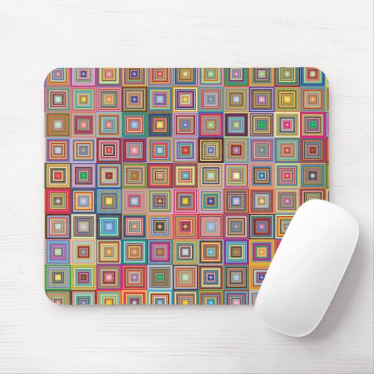 Tapis De Souris Retro Geometric Square Tile Pattern (Avec souris)