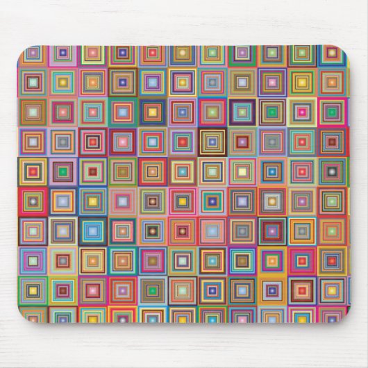 Tapis De Souris Retro Geometric Square Tile Pattern (Devant)