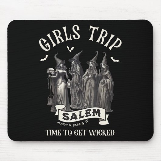 Tapis De Souris Retro Girls Trip Salem 1692 Ils Ont Manqué Une Sor (Devant)