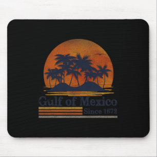 Tapis De Souris Retro Golfe Du Mexique 1672 Palms De Plage Vacat D