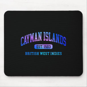 Tapis De Souris Rétro Grand Cayman Islands Texte d'arche coloré So