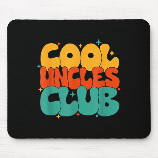 Tapis De Souris Retro Groovy Cool Uncles Club Funny New Uncle  (Devant)