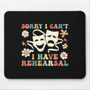 Tapis De Souris Rétro Groovy Désolé je ne peux pas j'ai répétition