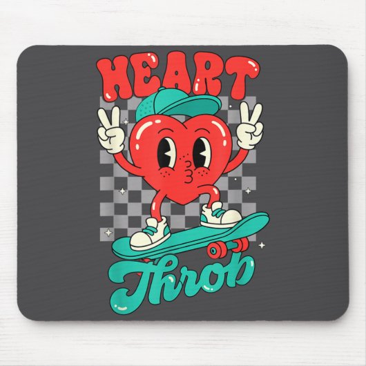 Tapis De Souris Retro Groovy Heart Throb Valentines Day Toddlers B (Devant)