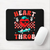 Tapis De Souris Retro Groovy Heart Throb Valentines Day Toddlers B (Avec souris)