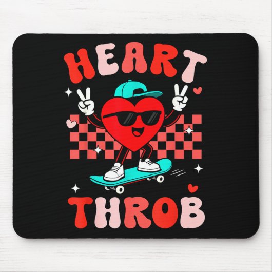 Tapis De Souris Retro Groovy Heart Throb Valentines Day Toddlers B (Devant)