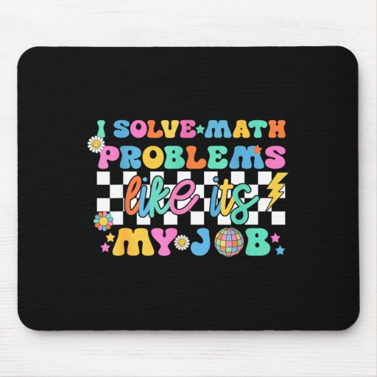 Tapis De Souris Retro Groovy Math Teacher Funny Back To School Gif (Devant)