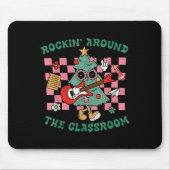 Tapis De Souris Retro Groovy Teacher Christmas Rockin' Around The (Devant)
