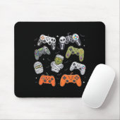 Tapis De Souris Retro Halloween Gaming Controller Skeleton Game Ha (Avec souris)