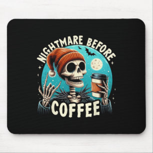 Tapis De Souris Retro Halloween Squelette café Mug nuit effrayant