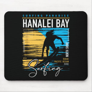 Tapis De Souris Rétro Hanalei Y Kauai North Shore Surfant Surf Haw