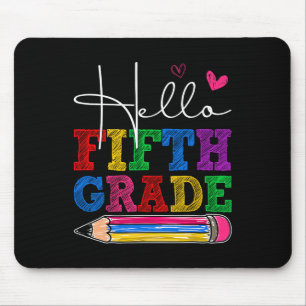 Tapis De Souris Retro Hello 5e année premier jour d'école garçons