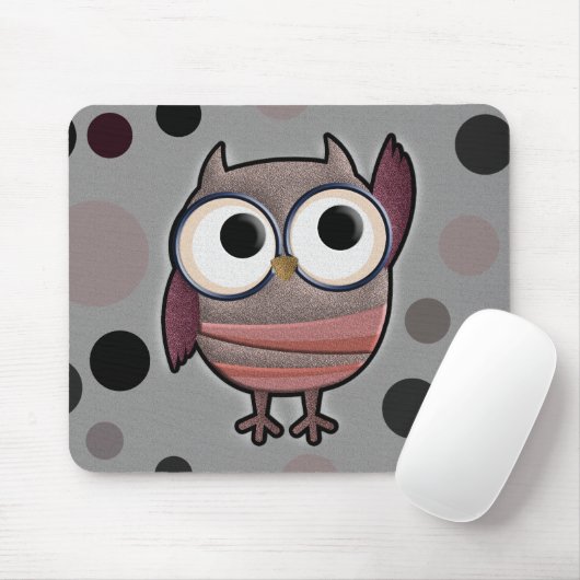 Tapis De Souris Rétro hibou (Avec souris)