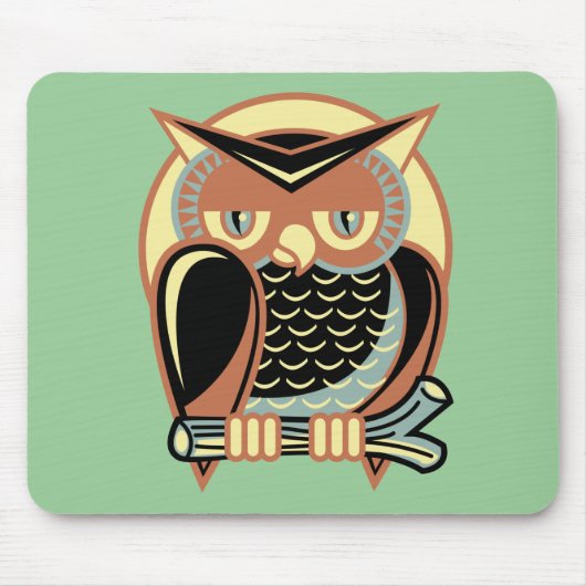 Tapis De Souris Rétro hibou de style (Devant)