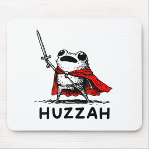 Tapis De Souris Rétro Huzzah Chevalier Grenouille Citation Drôle d