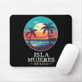 Tapis De Souris Retro Isla Mujeres Mexico Beach Sunset Souvenir Me (Avec souris)