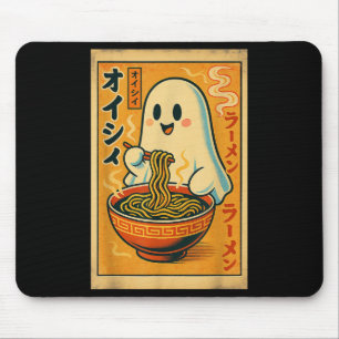 Tapis De Souris Retro Japonais Ghost Manger Ramen Kawaii Art
