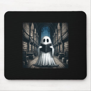 Tapis De Souris Retro Lecture Ghost Library Halloween Librairie Bo