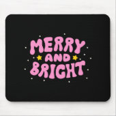 Tapis De Souris Retro Merry And Bright Holiday Design (Devant)