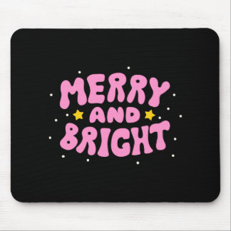 Tapis De Souris Retro Merry And Bright Holiday Design 