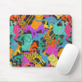 Tapis De Souris Rétro motif animal de silhouettes (Avec souris)
