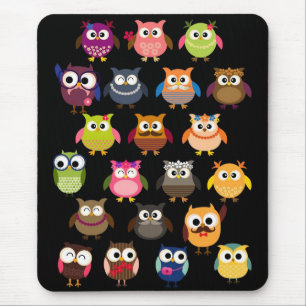 Tapis De Souris Rétro motif de hibou