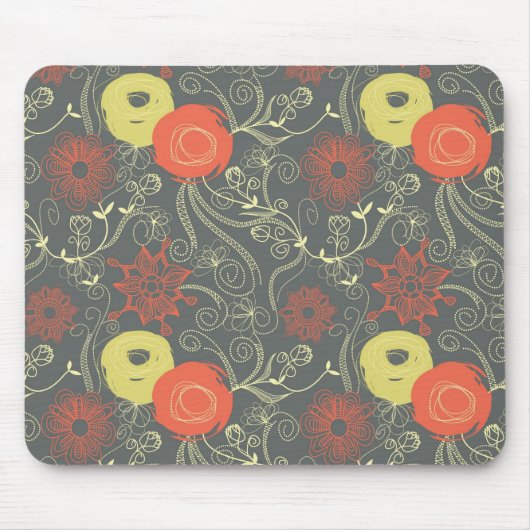 Tapis De Souris Rétro motif floral (Devant)