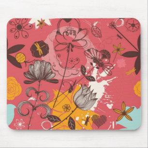 Tapis De Souris Rétro motif floral